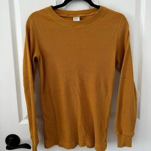 TNA waffle knit long sleeve in mustard yellow size small